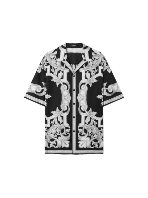 baroque-print silk shirt