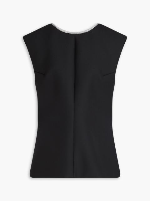 RÓHE Crystal-embellished grain de poudre wool-blend top