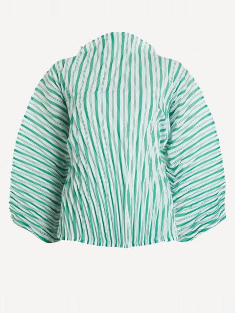 ISSEY MIYAKE GENERIC STRIPES (HAND PLEATS) Green Hued Top