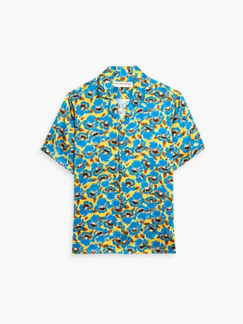ORLEBAR BROWN Floral-print silk-satin shirt