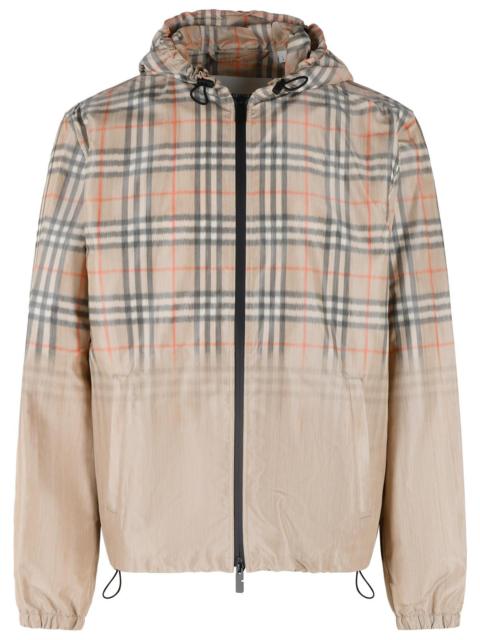 Burberry Burberry Hooded Jacket And 'Check' Shaded Sand Beige Men
