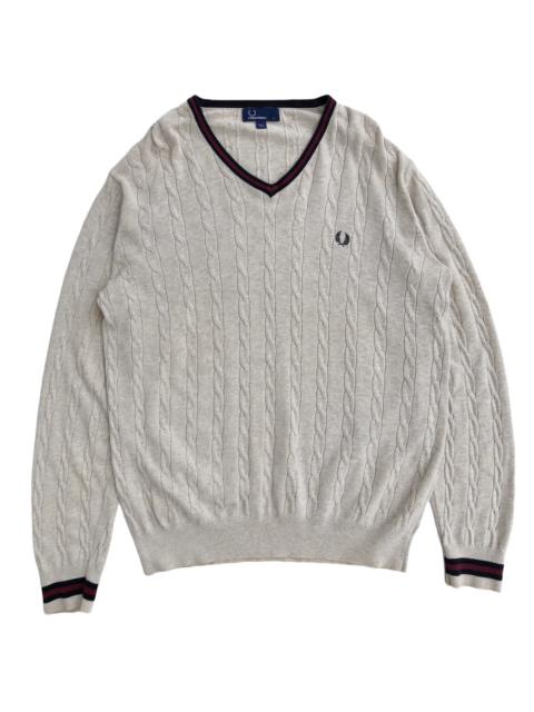 Fred Perry Fred Perry V Neck Hand Knit Jumper Sweatshirt PullOver