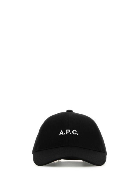 A.P.C. A.P.C. Men Black Stretch Cotton Charlie Baseball Cap