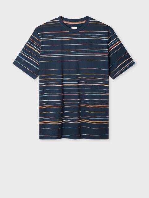 Paul Smith Navy 'Signature Pinstripe' T-Shirt