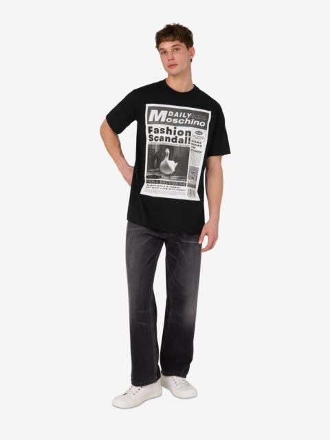 Moschino PRINTED ORGANIC COTTON JERSEY T-SHIRT