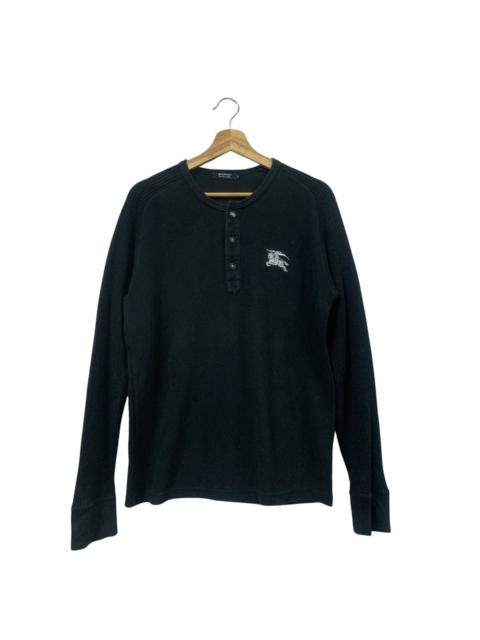 Vtg Burberry Black Label Waffle Sleeve L/S T-Shirt