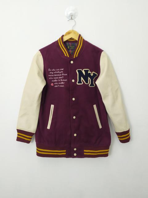 Other Designers Varsity - RIVET & SURGE NY BIG LOGO WOOL VARSITY JACKET SLEEVE