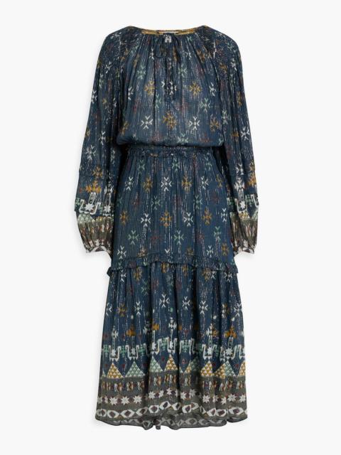 Isabel Marant Étoile Fratela metallic printed cotton-blend voile midi dress