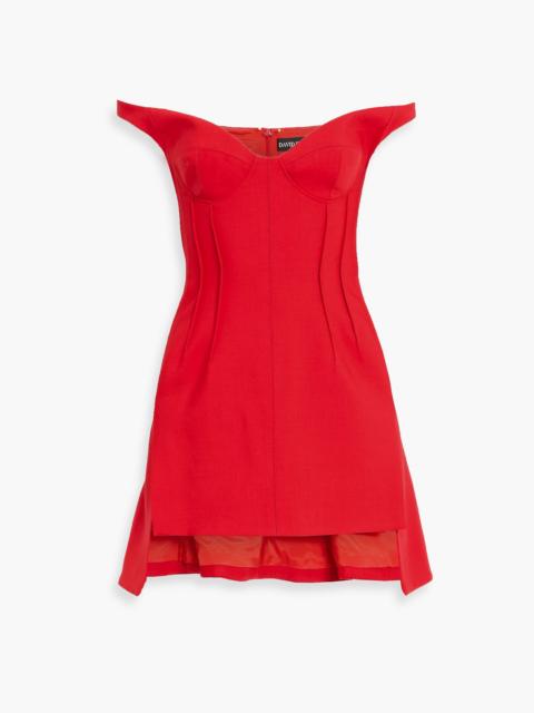 David Koma Off-the-shoulder wool-blend mini dress