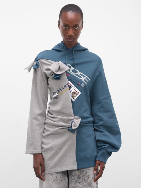 Martine Rose Asymmetric Deconstructed Two-Tone Hoodie