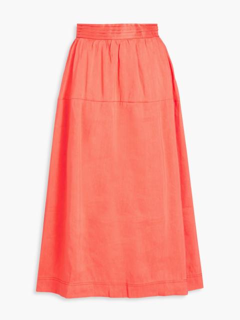 Aje. Shelley linen-blend midi skirt