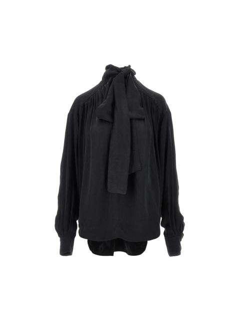 THE ANDAMANE The Andamane Mathilda Satin Blouse Black