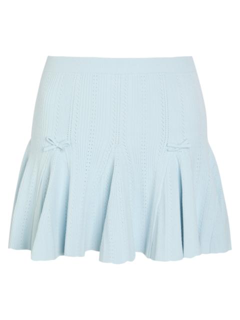 LoveShackFancy Loveshackfancy Meryl Bow-appliquéd Pointelle-knit Mini Skirt