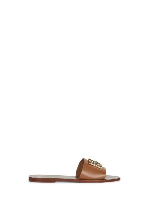 Dolce & Gabbana Dolce & Gabbana Women Camel Calf Leather Bianca Slides