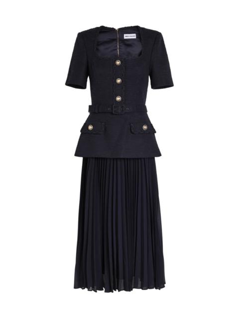 REBECCA VALLANCE Rebecca Vallance Jonie Layered Tweed Midi Dress