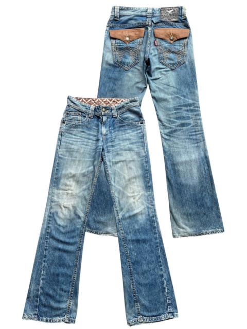 Other Designers Vintage Edwin XV Distressed Denim Flare Jeans 32x33.5