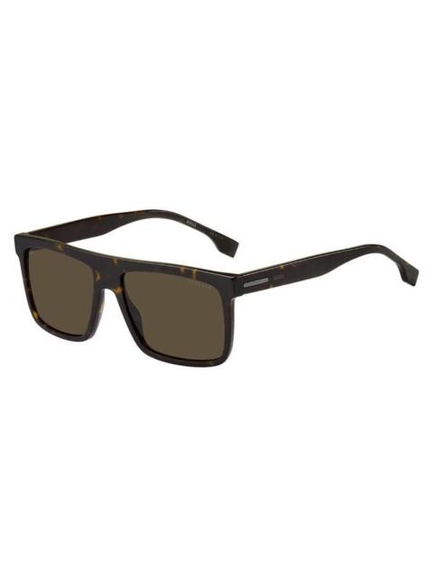 Other Designers Hugo Boss Polarized Brown Browline Men's Sunglasses BOSS 1440/O/S 0086/SP 59