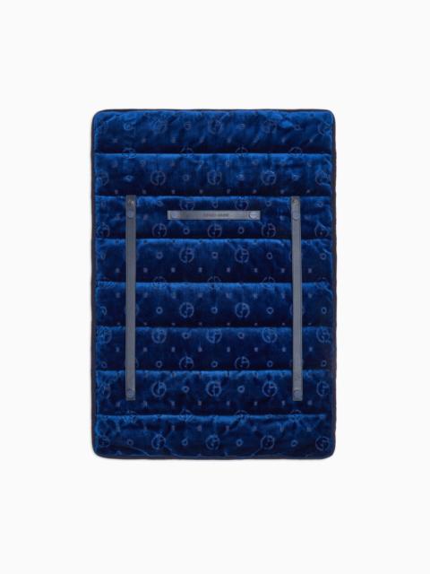 GIORGIO ARMANI POLDO X GIORGIO ARMANI TRAVEL MAT IN MONOGRAM JACQUARD VELVET