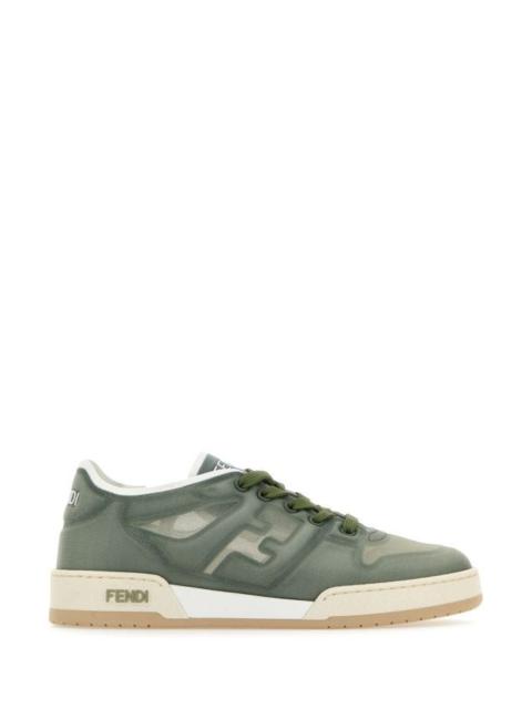 Fendi Woman Sage Green Mesh Fendi Match Sneakers
