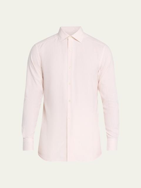 ZEGNA Men's Cotton and Cashmere Pinstripe Slim-Fit Sport Shirt