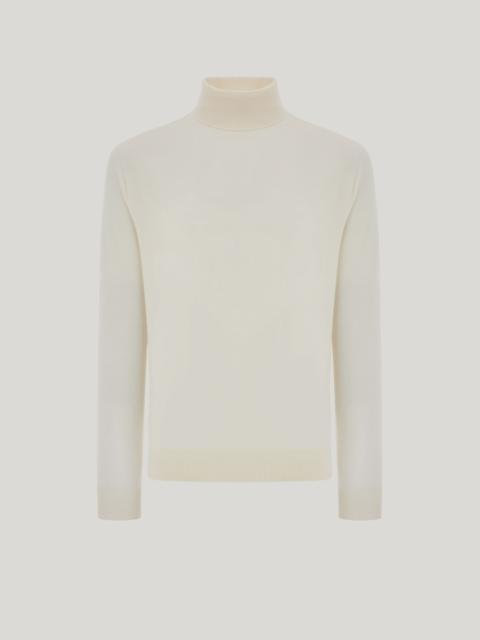Canali CANALI NUVOLA CREAM-COLORED SEAMLESS PURE WOOL TURTLENECK
