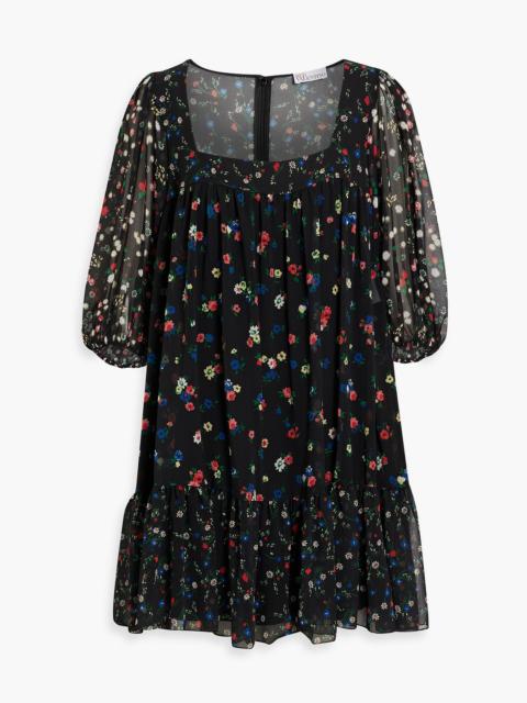 REDValentino Ruffled floral-print chiffon mini dress
