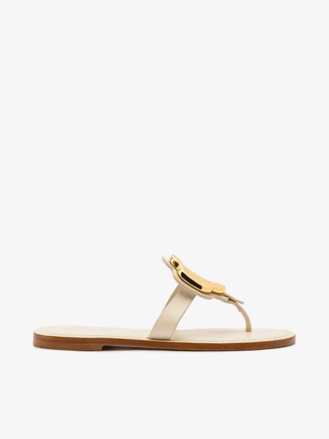Larroudé Margherita Thong Sandal In Ivory Leather