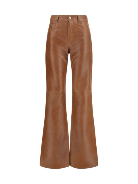 HAIKURE Haikure Flora Flared Leather Pants Tan