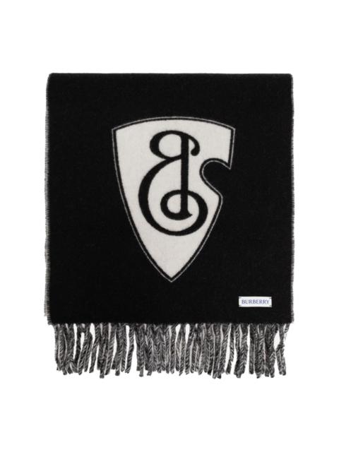 B Shield Wool Cashmere Blend Scarf