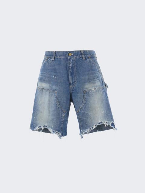 SAINT M×××××× Double Knee Shorts Blue