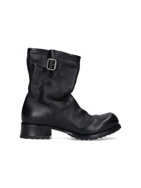 Prada LEATHER ANKLE BOOTS