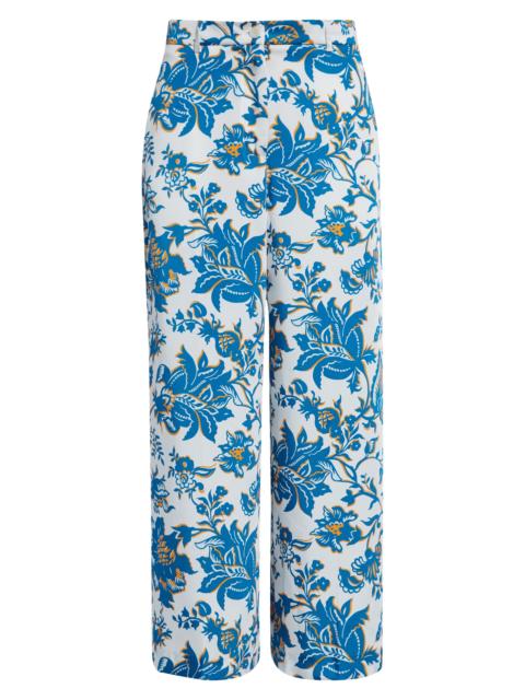 Etro Etro Floral Print Crop Wide Leg Pants in Print On White Base at Nordstrom