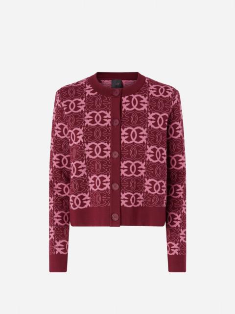 PINKO CARDIGAN WITH LOVE BIRDS LOGO