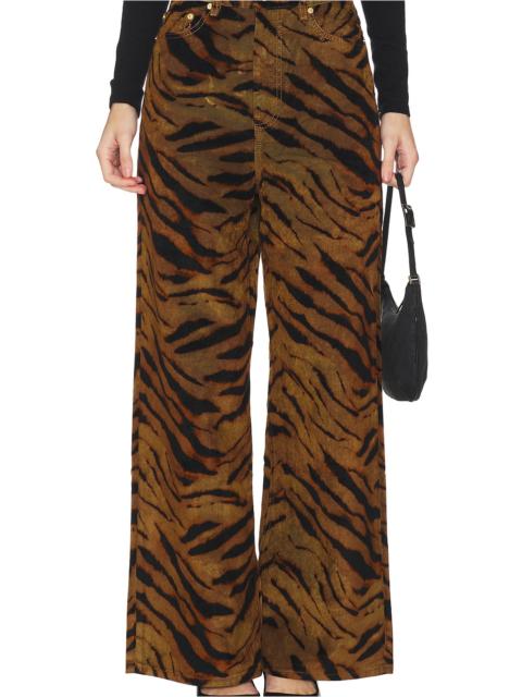 GANNI Printed Flock Denim Baggy