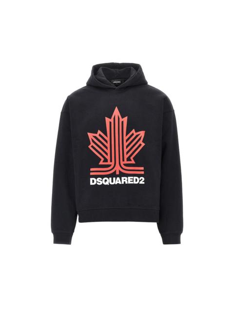 DSQUARED2 Dsquared2 Ski Leaf Print Hoodie Black Men