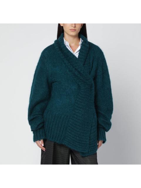 Dries Van Noten Dries Van Noten Oversized Petroleum Green Mohair-Blend Sweater Women
