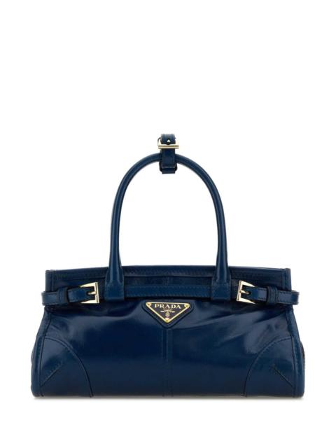 Prada Prada Women Blue Leather Mini Prada Bonnie Handbag