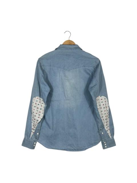 visvim VISVIM F.I.L. Cubism Denim Western Pearl Snap Button