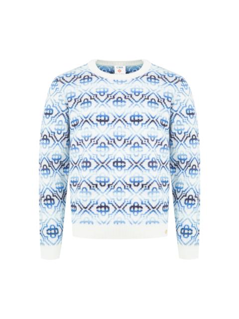 CASABLANCA SPACE DYE MONOGRAM SWEATER
