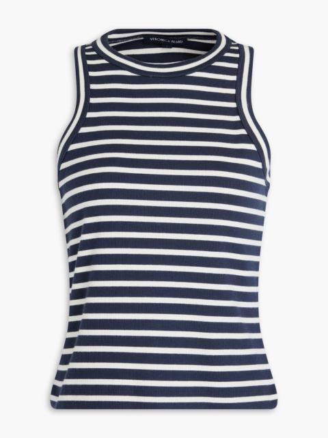 VERONICA BEARD Jordyn striped ribbed stretch-Pima cotton jersey tank