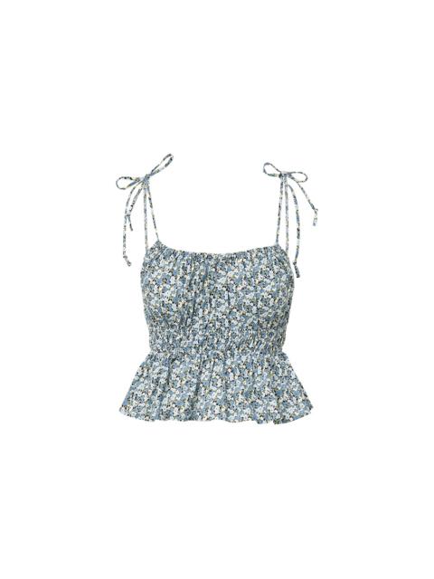 VERONICA BEARD ERVING FLORAL PEPLUM TOP