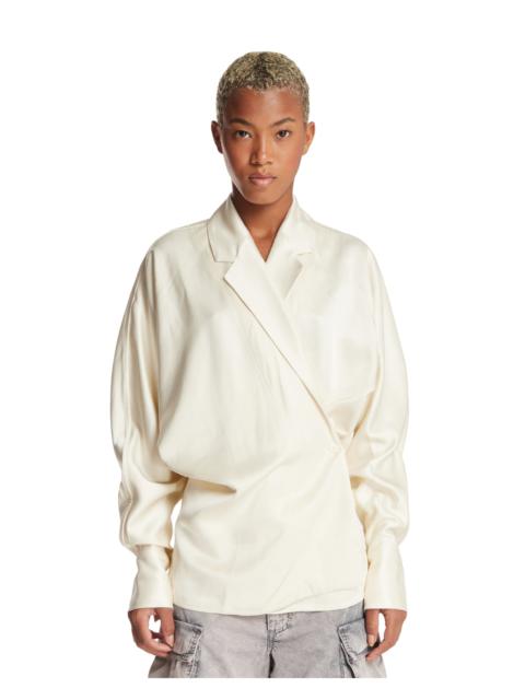 Totême White Viscose Wrap Shirt