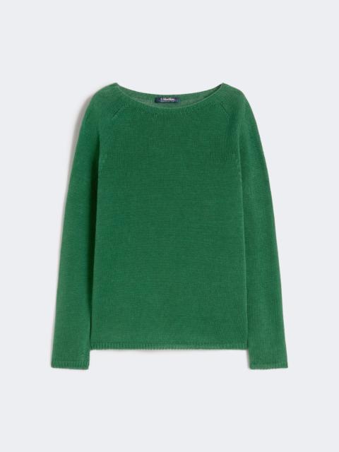 'S Max Mara Linen yarn basic sweater - GREEN