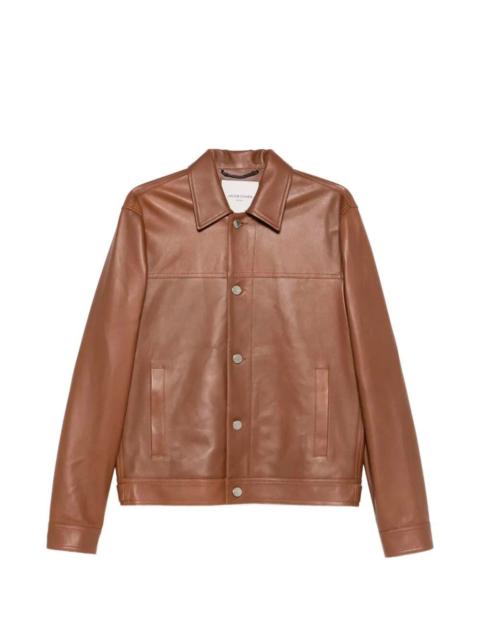 Other Designers Jacob Cohen Men `Trucker` Leather Jacket
