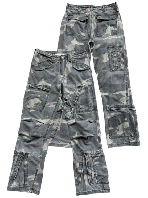 Japanese Brand - Fishbone Camo Green Multipocket Baggy Cargo Pants 31x31