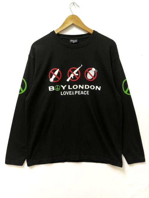 Other Designers Boy London - Boy London Love & Peace Long Sleeve Shirt Black Medium