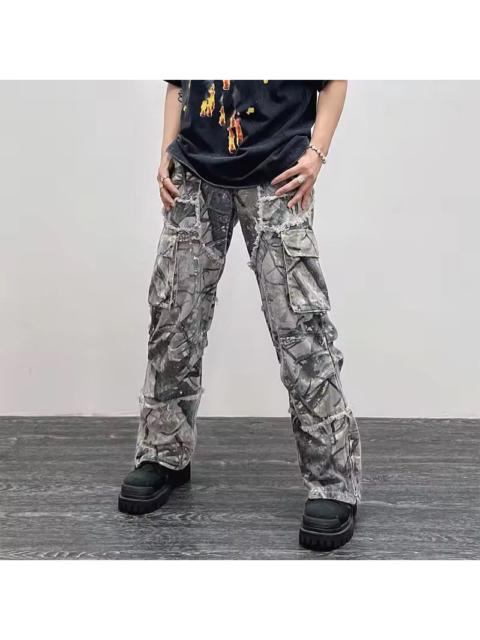 Other Designers Japanese Brand - Y2K Streetwear Baggy Stacked Flared Camoufludge Jean