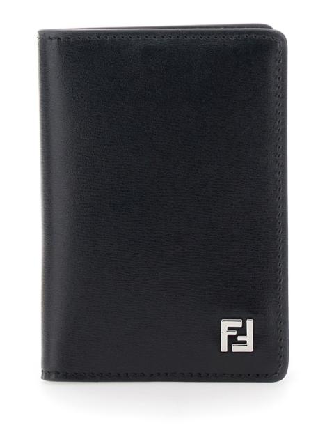 FENDI Fendi Men Black Card Case With Ff Logo Plaque On Front And Rectangular Design In Leather Man