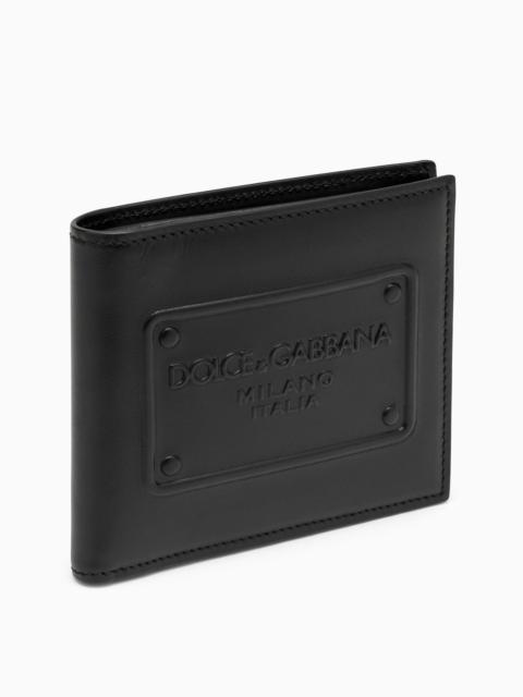 Dolce&Gabbana Black Leather Bi Fold Wallet With Logo
