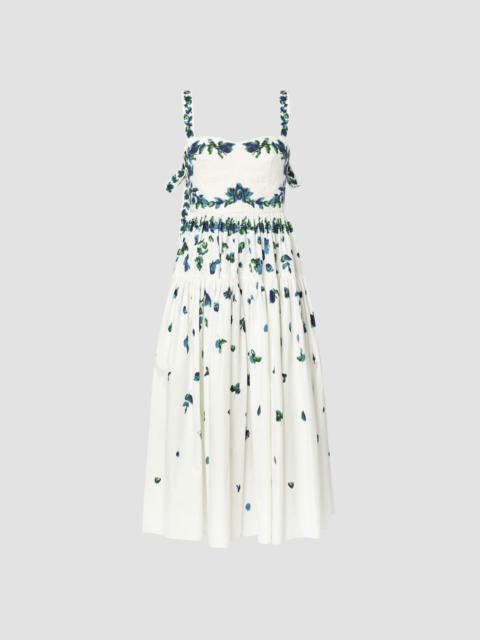 Erdem BOW STRAP FIT AND FLARE MIDI DRESS